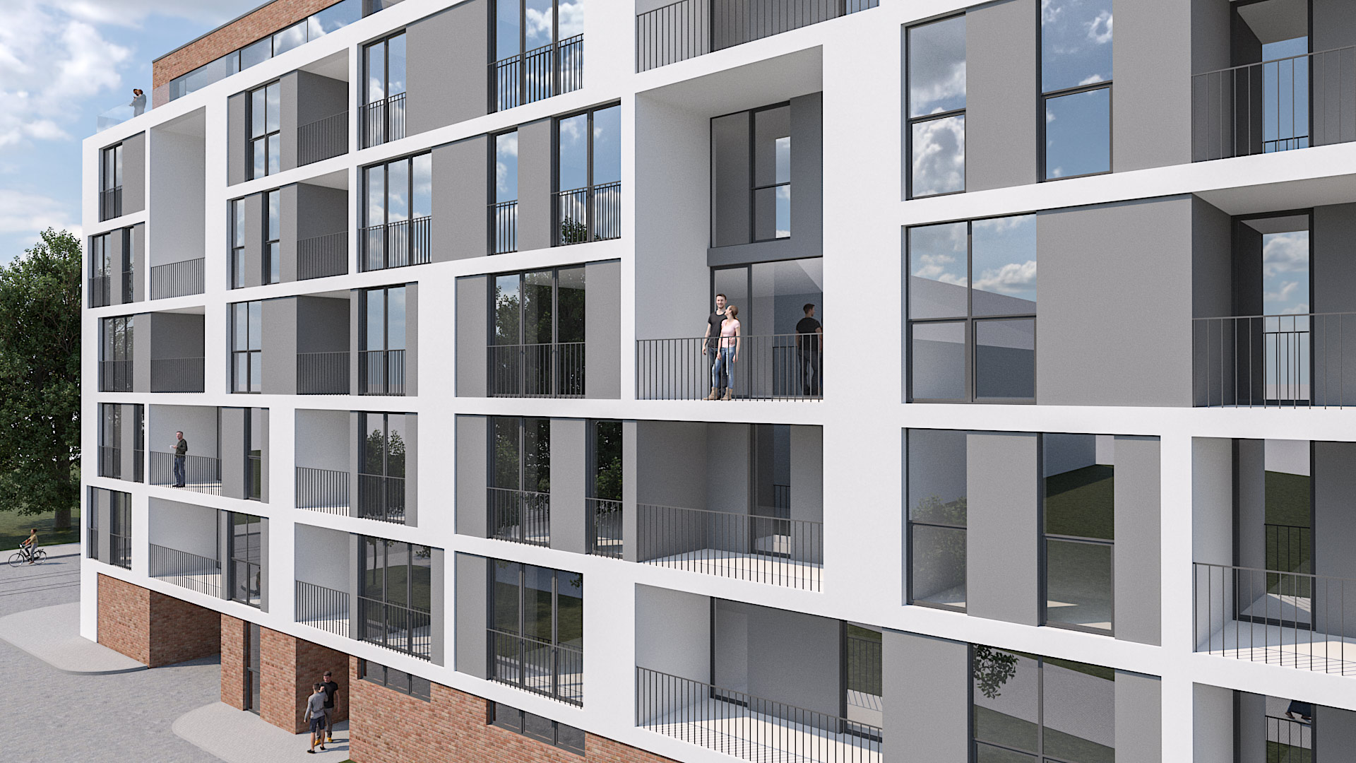 Neubau im Kontext der Messma-Lofts mit Loggien und Dachterrasse ein Entwurf der Sattler+Täger Architekten GmbH